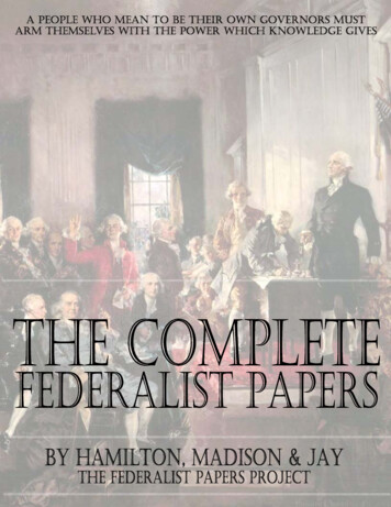 THE FEDERALIST PAPERS
