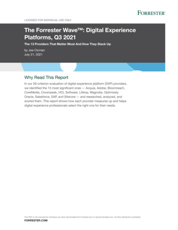 The Forrester Wave : Digital Experience Platforms, Q3 2021