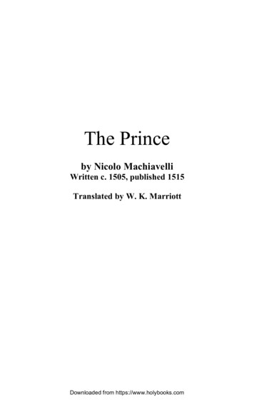 The Prince By Nicolo Machiavelli - Books, Sacred .