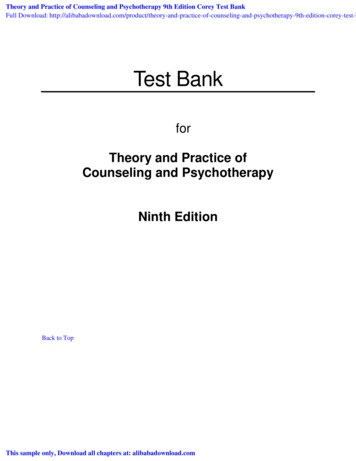 Theory And Practice Of Counseling And Psychotherapy 9th .