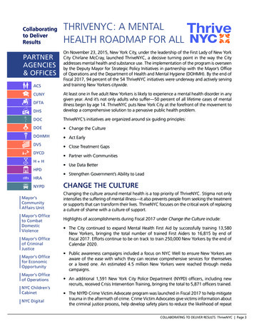 THRIVENYC: A MENTAL HEALTH ROADMAP FOR ALL - New York City