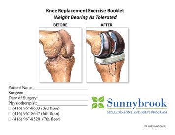 Knee Replacement Exercise Ooklet Weight Bearing As Tolerated