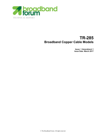 WT-285 Amendment 1 - Broadband Forum