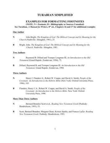EXAMPLES FOR FORMATTING FOOTNOTES