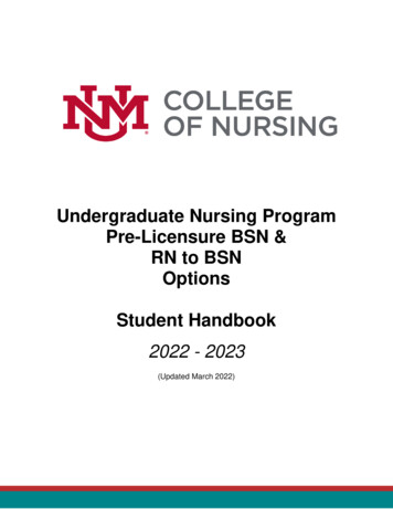 Undergraduate Nursing Program Pre-Licensure BSN & RN To BSN Options .