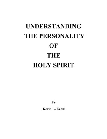 UNDERSTANDING The Personality Of The Holy Spirit