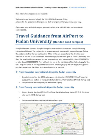 Travel Guidance From AirPort To Fudan University (Handan .