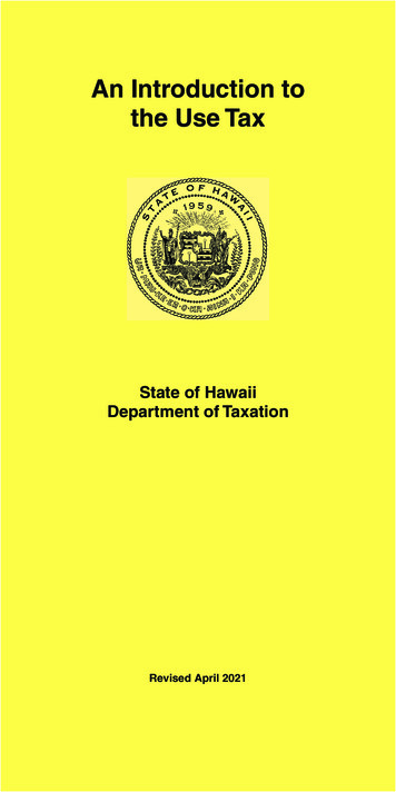 An Introduction To The Use Tax - Hawaii
