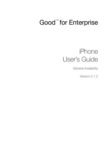 IPhone User's Guide On Good For Enterprise - Hostos Community College