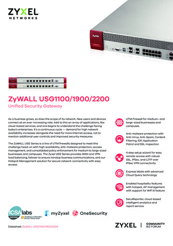 ZyWALL USG1100/1900/2200 - Zyxel 
