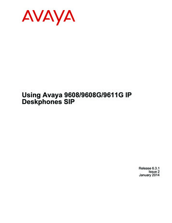 Using Avaya 9608/9608G/9611G IP Deskphones SIP - Stanford University