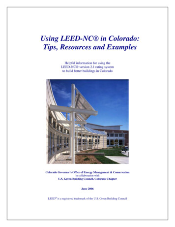 Using LEED-NC In Colorado: Tips, Resources And Examples