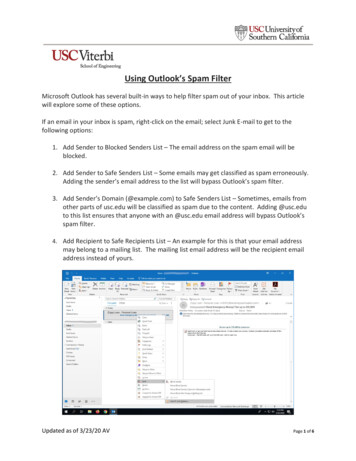 Using Outlook's Spam Filter - USC Viterbi