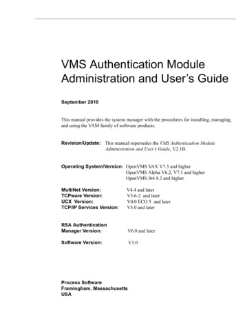 VMS Authentication Module Administration And User’s Guide