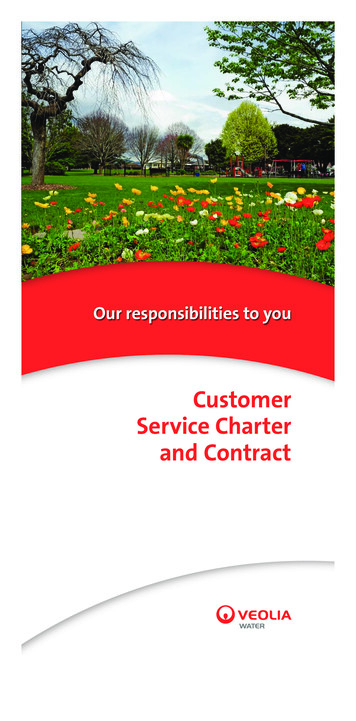 Customer Service Charter And Contract - Veolia