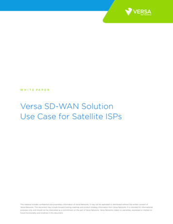 Versa SD-WAN Solution Use Case For Satellite ISPs