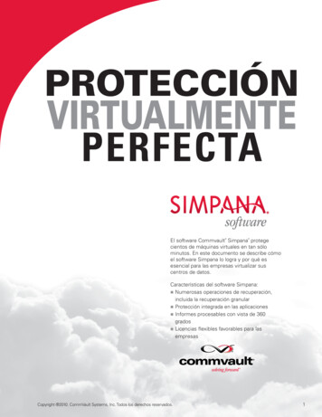 PROTECCIÓN VIRTUALMENTE PERFECTA - Commvault