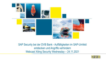 SAP Security Bei Der DVB Bank - Auffälligkeiten Im SAP-Umfeld . - Xiting