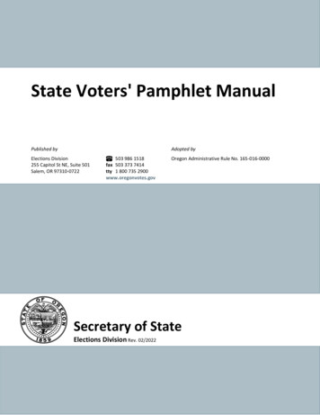 State Voters' Pamphlet Manual - Oregon