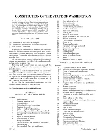 CONSTITUTION OF THE STATE OF WASHINGTON