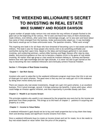 THE WEEKEND MILLIONAIRE S SECRET TO INVESTING IN 