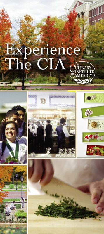 Experience The CIA - The Culinary Institute Of 