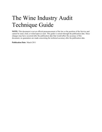 The Wine Industry Audit Technique Guide - IRS Tax Forms