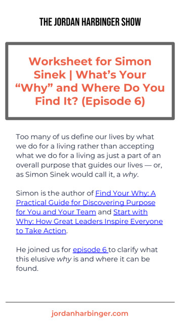 Worksheet For Simon Sinek What’s Your “Why” And 