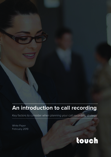 An Introduction To Call Recording