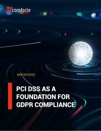 PCI DSS AS A FOUNDATION FOR GDPR COMPLIANCE - Comforte