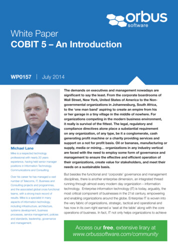 COBIT 5 – An Introduction