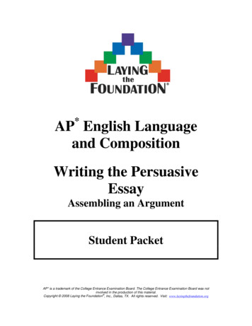 AP English Language And Composition Writing The Persuasive .