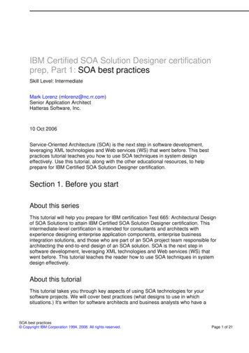 IBM Certified SOA Solution Designer Certification Prep .