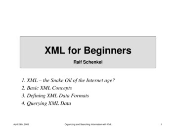 Xml For Beginners - Max Planck Society