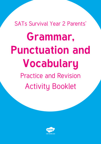 SATs Survival Year 2 Parents’ Grammar, Punctuation And .
