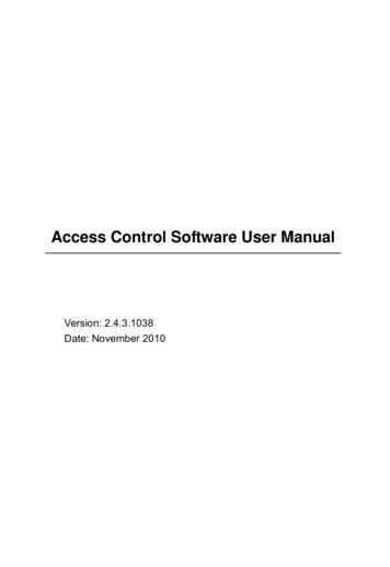 Access Control Software User Manual - Gbeshop 