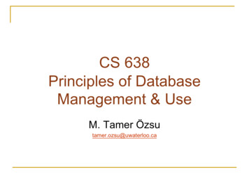 CS 638 Principles Of Database Management & Use
