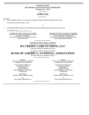Ba Credit Card Funding, Llc Bank Of America, National Association