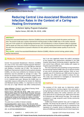 Reducing Central Line-Associated Bloodstream Infection . - CEConnection