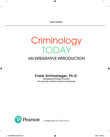 Criminology TODAY - Pearson