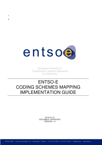 ENTSO-E CODING SCHEMES MAPPING IMPLEMENTATION GUIDE - Microsoft