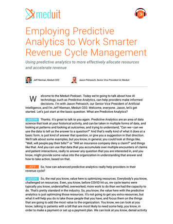 Employing Predictive Analytics To Work Smarter Revenue .