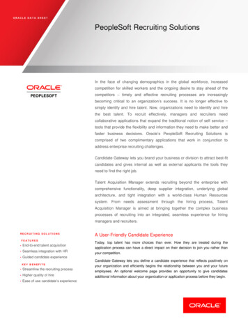 PeopleSoft Recruiting Solutions Data Sheet - Oracle