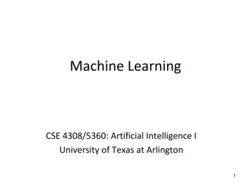 Machine Learning - University Of Texas At Arlington