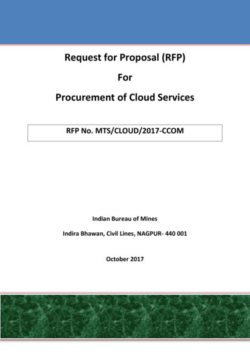 Request For Proposal (RFP) For Procurement Of Cloud Services