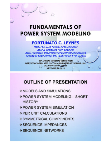 FUNDAMENTALS OF POWER SYSTEM MODELING
