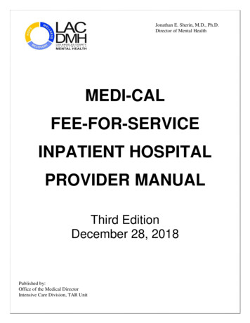 MEDI-CAL FEE-FOR-SERVICE INPATIENT HOSPITAL PROVIDER 