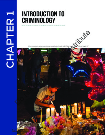 INTRODUCTION TO CHAPTER 1 CRIMINOLOGY