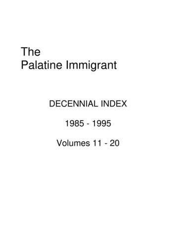 The Palatine Immigrant - Palam 