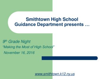 WELCOME PARENTS Smithtown High School